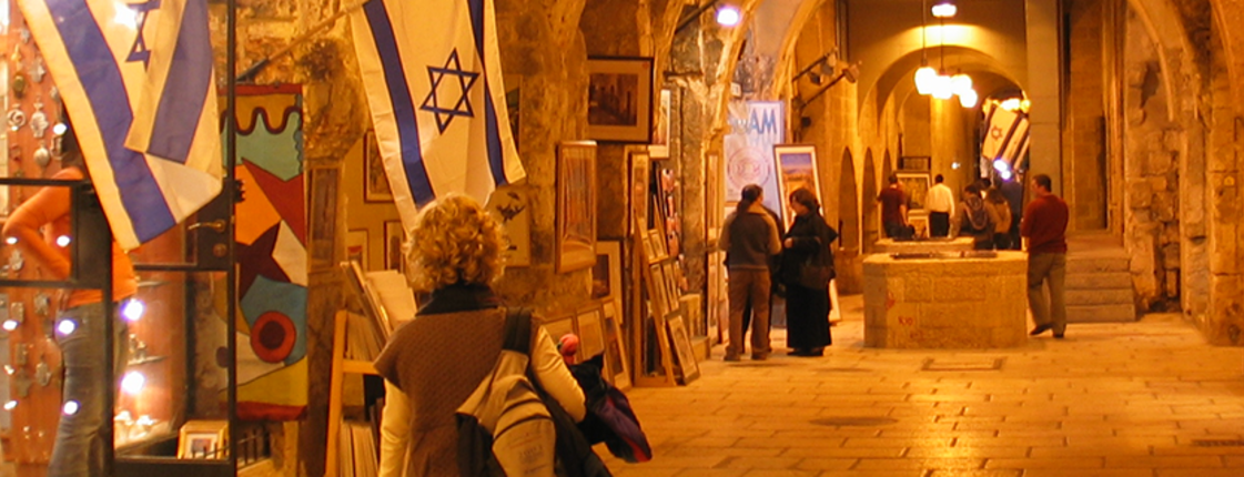 Ein Markt in einem Tunnel in Jerusalem